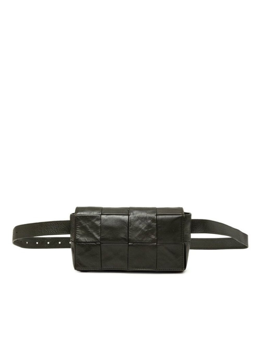 Bottega Veneta Maxi Intrecciato Mini Cassette Belt Bag Dark Green Leather